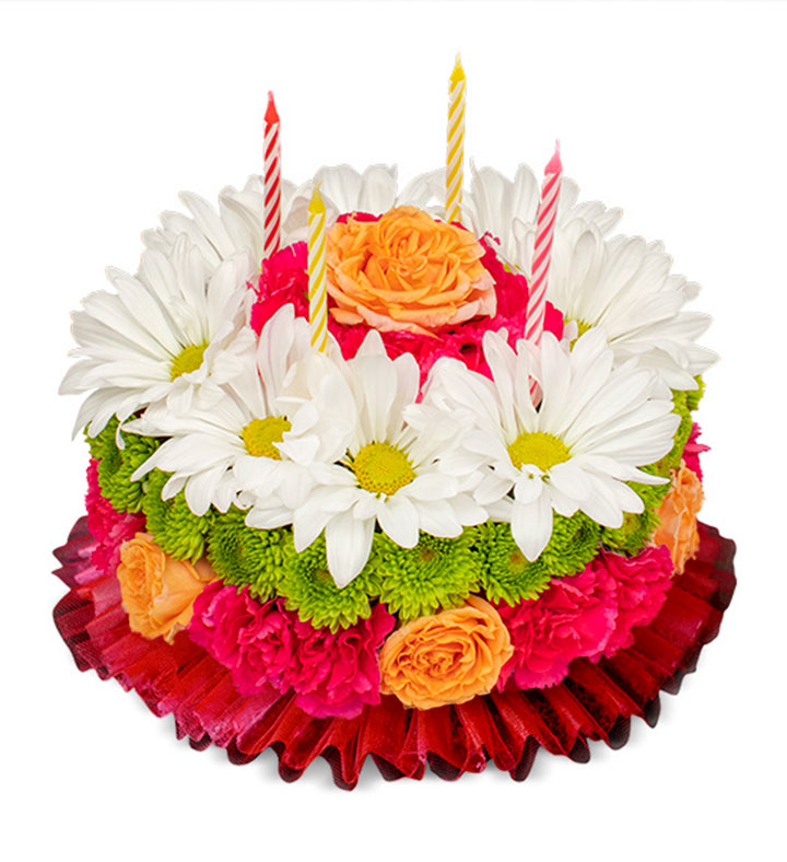 Happiest Birthday Flower Cake